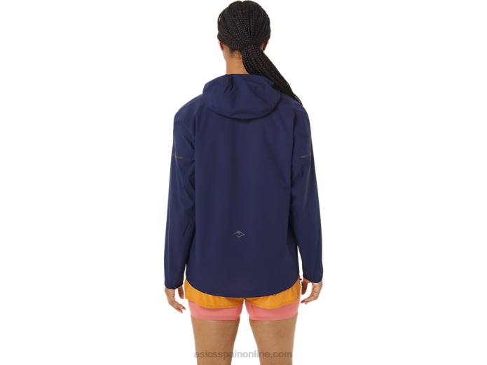 chaqueta impermeable mujer fujitrail Asics 4L682535 azul índigo/tormenta de arena