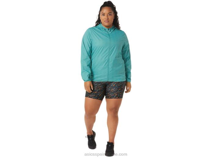 chaqueta plegable de mujer Asics 4L683385 tinte espacial salvia/azul claro