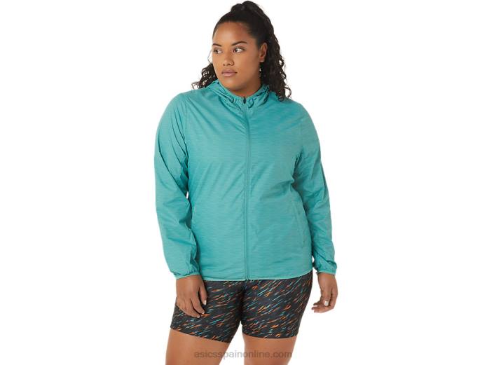 chaqueta plegable de mujer Asics 4L683385 tinte espacial salvia/azul claro