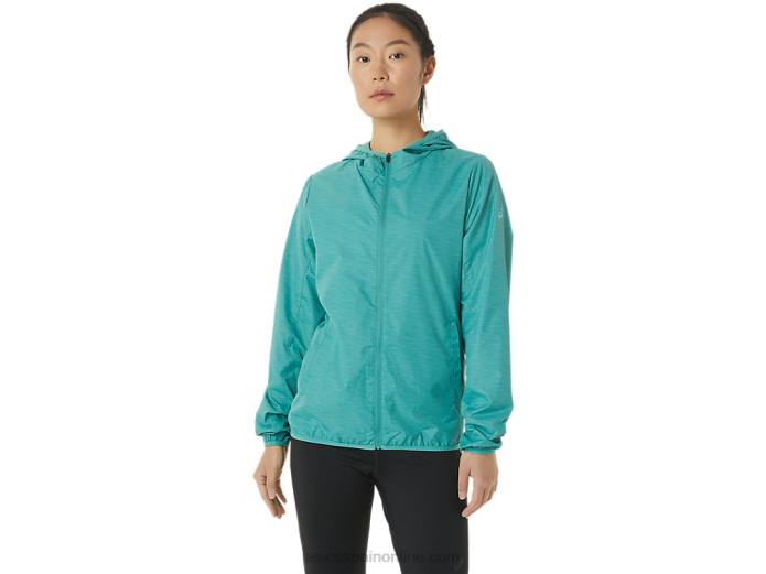 chaqueta plegable de mujer Asics 4L683385 tinte espacial salvia/azul claro