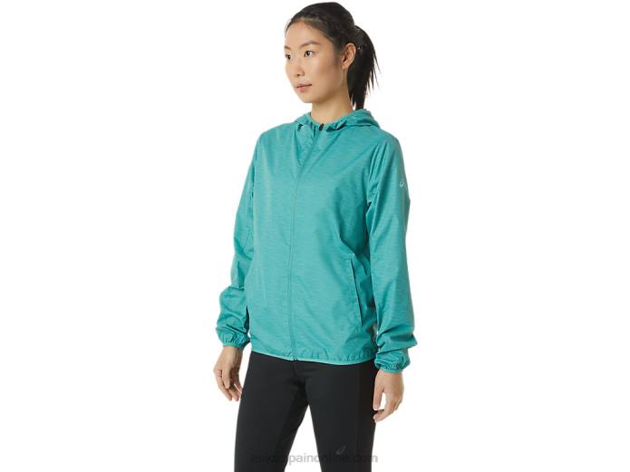 chaqueta plegable de mujer Asics 4L683385 tinte espacial salvia/azul claro