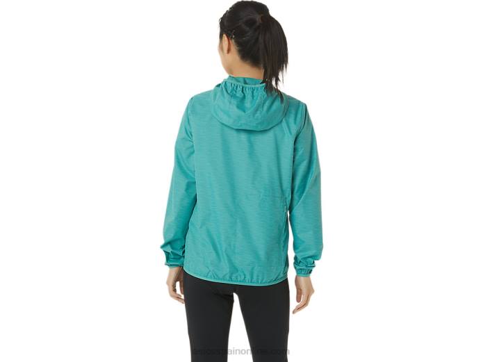chaqueta plegable de mujer Asics 4L683385 tinte espacial salvia/azul claro