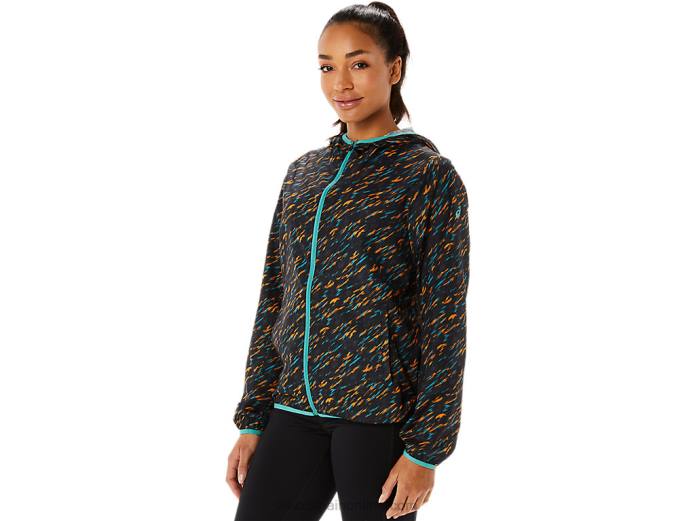 chaqueta plegable de mujer Asics 4L683399 sombra de noche/estampado de salvia