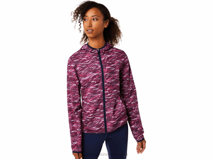 chaqueta plegable de mujer Asics 4L683718 estampado de marte profundo/chaquetón