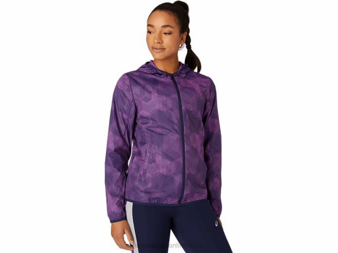 chaqueta plegable de mujer Asics 4L684100 estampado digital de uvas/chaquetón