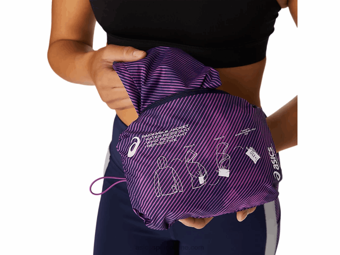chaqueta plegable de mujer Asics 4L684100 estampado digital de uvas/chaquetón