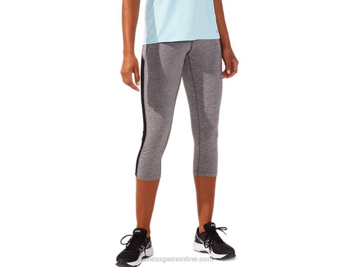 capri de malla kate para mujer Asics 4L684166 brezo gris oscuro