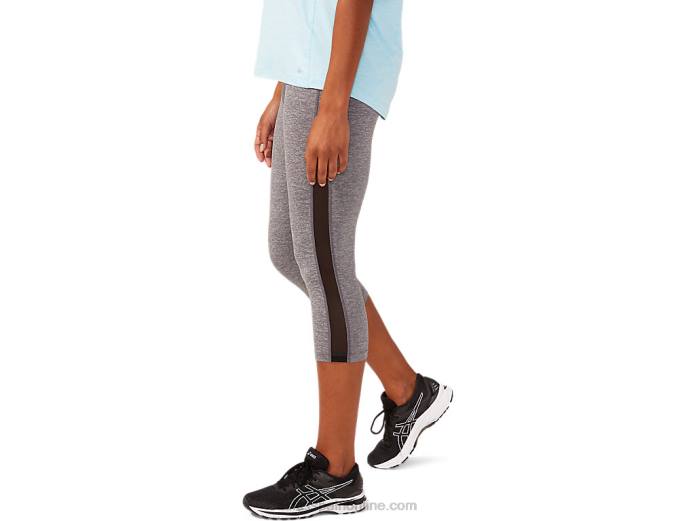 capri de malla kate para mujer Asics 4L684166 brezo gris oscuro