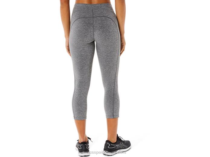 capri de rendimiento para mujer Asics 4L683366 gris jaspeado oscuro
