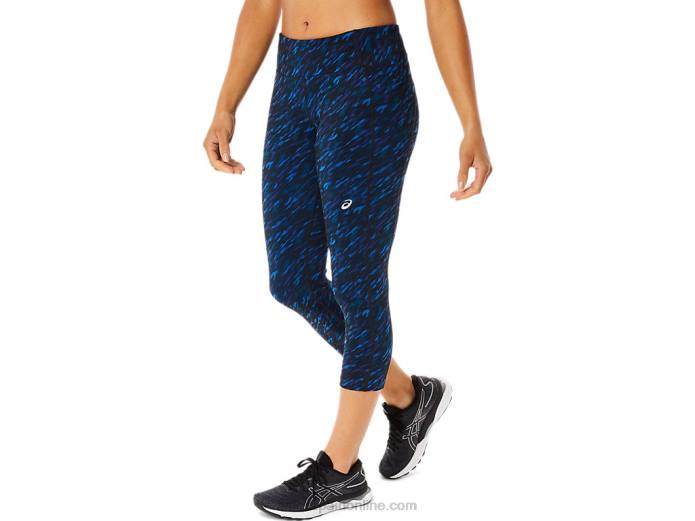 capri de rendimiento para mujer Asics 4L683524 impresión de sombra nocturna/lago
