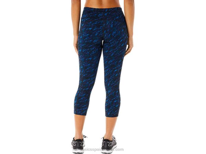 capri de rendimiento para mujer Asics 4L683524 impresión de sombra nocturna/lago