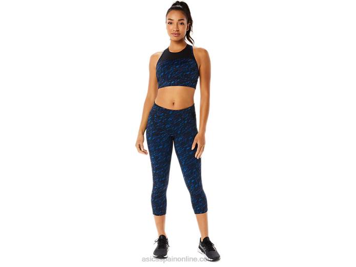 capri de rendimiento para mujer Asics 4L683524 impresión de sombra nocturna/lago