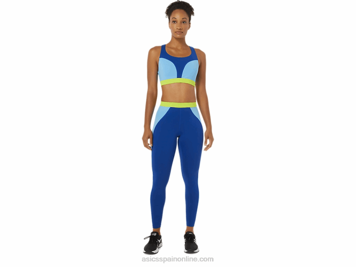 las nuevas mallas fuertes reutilizadas para mujer Asics 4L683825 azul/cielo ártico/gecko verde
