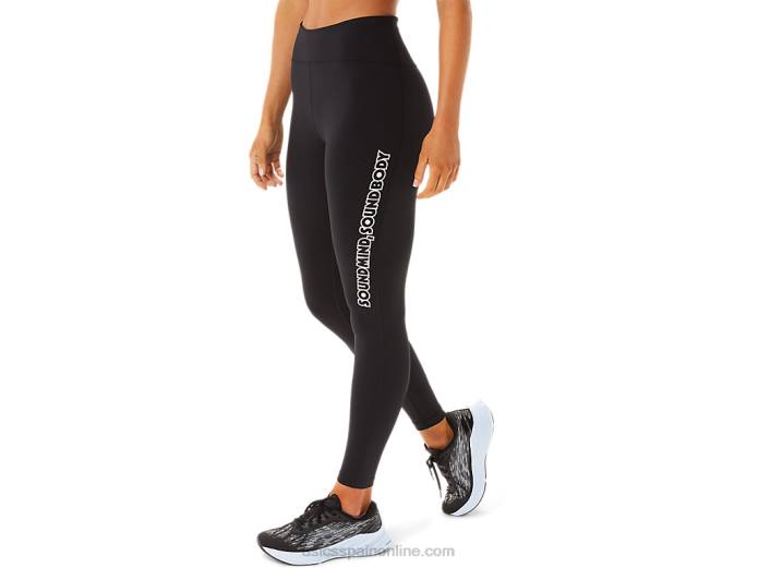 mallas con estampado de logo para mujer Asics 4L682925 rendimiento negro/gris humo