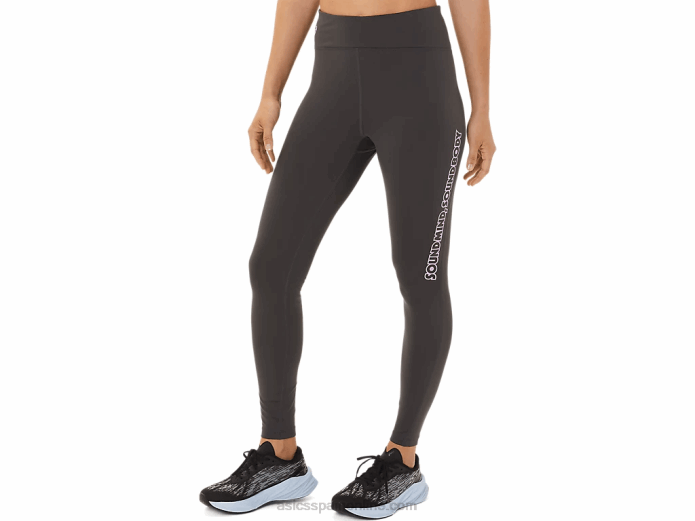 mallas con estampado de logo para mujer Asics 4L682946 gris obsidiana