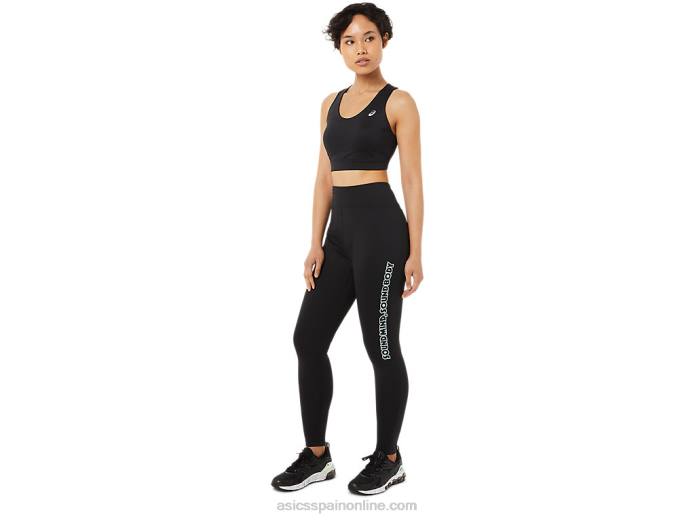 mallas con estampado de logo para mujer Asics 4L683384 rendimiento negro