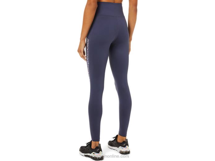 mallas con estampado de logo para mujer Asics 4L683392 niebla índigo