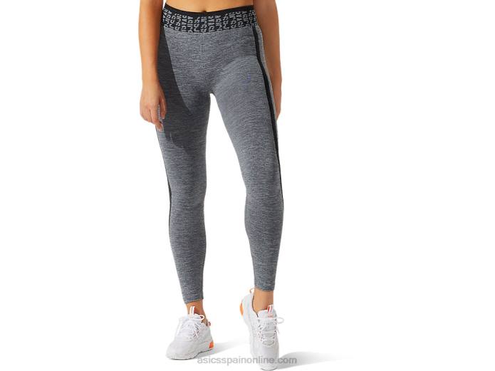 mallas cortas de mujer con logo sin costuras Asics 4L683935 rendimiento negro/gris grafito