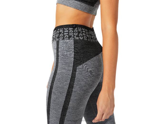 mallas cortas de mujer con logo sin costuras Asics 4L683935 rendimiento negro/gris grafito