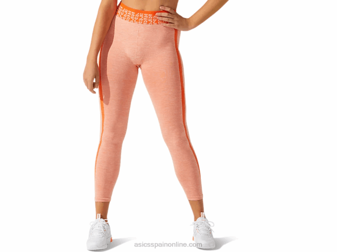 mallas cortas de mujer con logo sin costuras Asics 4L683940 naranja caléndula/melocotón sol
