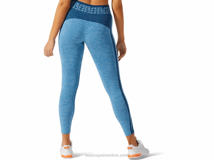 mallas cortas de mujer con logo sin costuras Asics 4L683947 azul renacido/azul mako