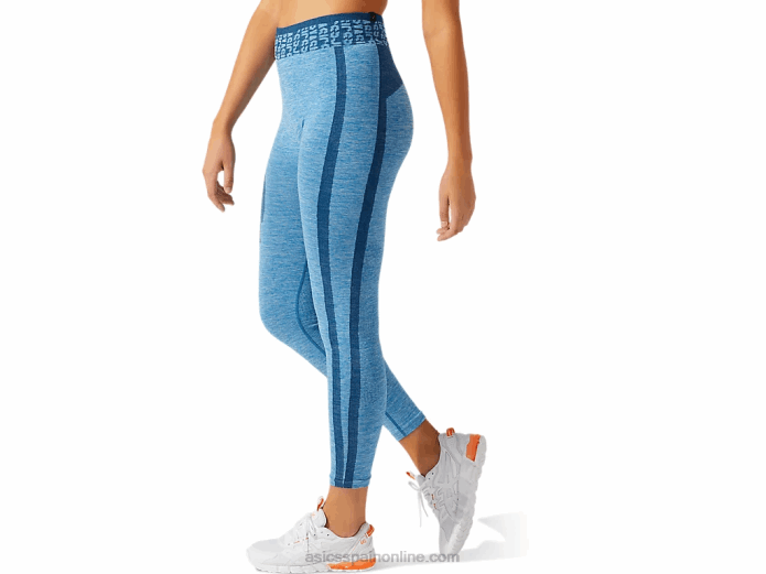 mallas cortas de mujer con logo sin costuras Asics 4L683947 azul renacido/azul mako