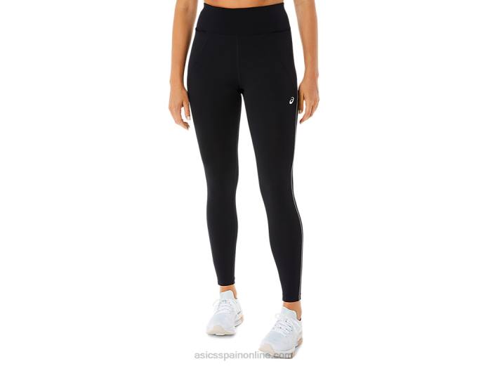 mallas de entrenamiento con panel de malla para mujer Asics 4L682308 rendimiento negro