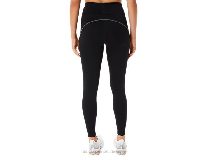 mallas de entrenamiento con panel de malla para mujer Asics 4L682308 rendimiento negro