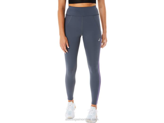mallas de entrenamiento con panel de malla para mujer Asics 4L682311 portador gris