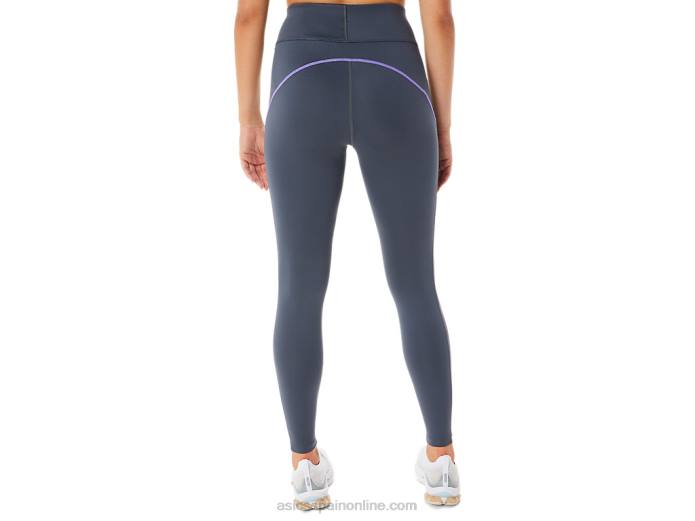 mallas de entrenamiento con panel de malla para mujer Asics 4L682311 portador gris