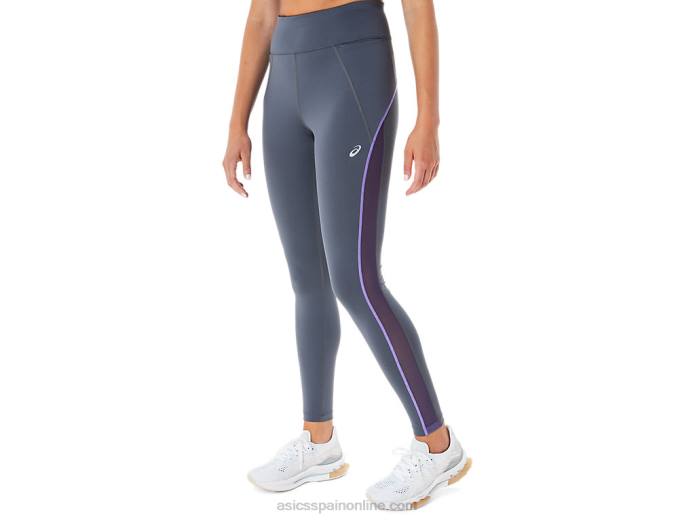 mallas de entrenamiento con panel de malla para mujer Asics 4L682311 portador gris