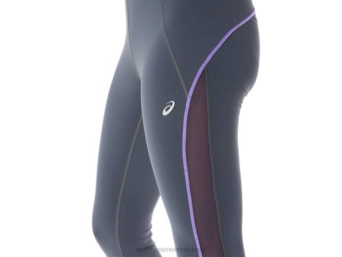 mallas de entrenamiento con panel de malla para mujer Asics 4L682311 portador gris