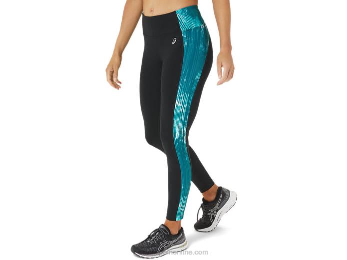 mallas de rendimiento 7/8 para mujer Asics 4L683081 negro/tie dye terciopelo pino