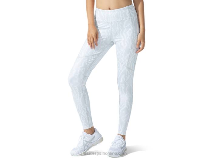 mallas estampadas new strong 92 para mujer Asics 4L683794 impresión en blanco brillante