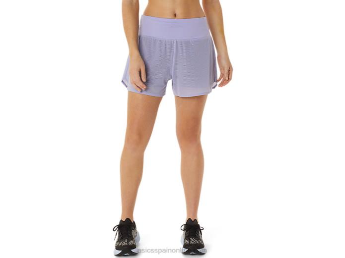 Pantalón corto ventilado 2-n-1 para mujer de 3,5 pulgadas Asics 4L683030 vapor/sombra nocturna