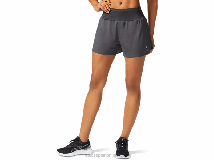 Pantalón corto ventilado 2-n-1 para mujer de 3,5 pulgadas Asics 4L683975 gris grafito/pétalo de melocotón