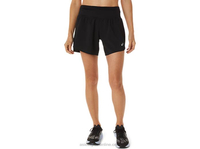 camino de las mujeres 5.5in corto Asics 4L682986 rendimiento negro