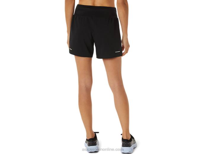 camino de las mujeres 5.5in corto Asics 4L682986 rendimiento negro