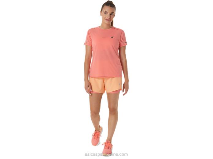 carretera mujer 2-n-1 5.5in corto Asics 4L682564 duna de verano/papaya
