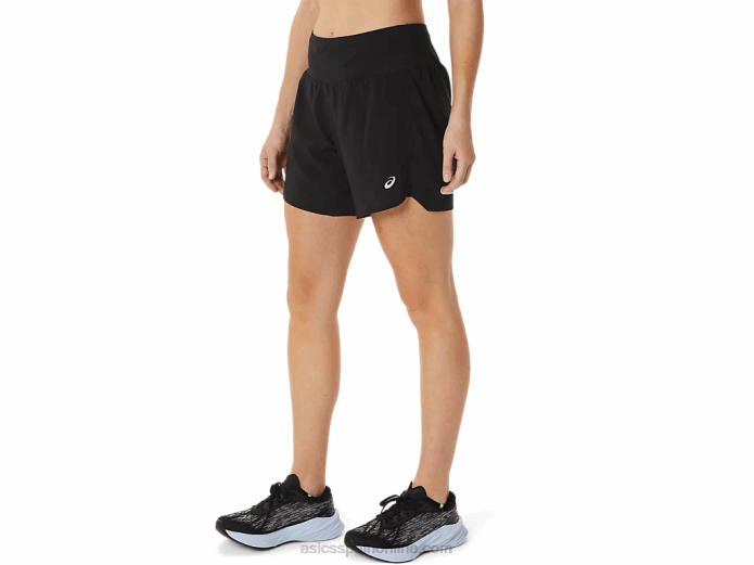 carretera mujer 2-n-1 5.5in corto Asics 4L683002 rendimiento negro