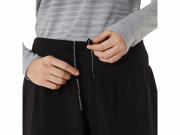 carretera mujer 2-n-1 5.5in corto Asics 4L683002 rendimiento negro