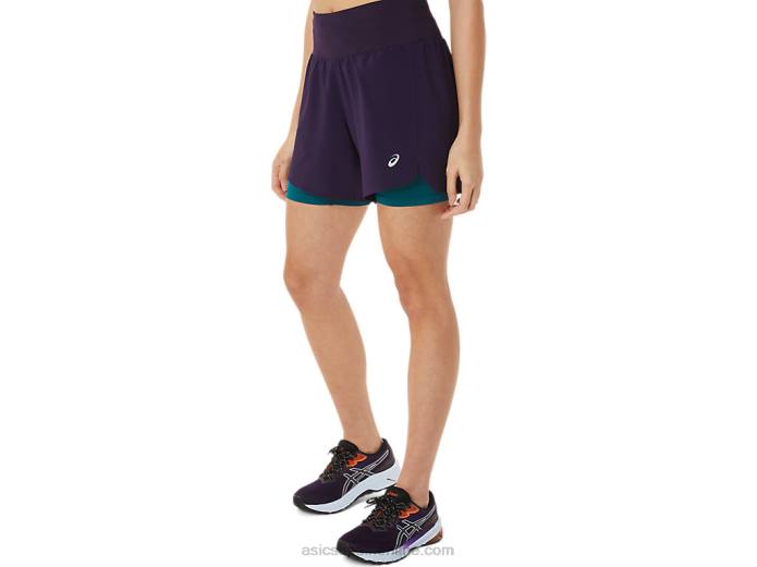 carretera mujer 2-n-1 5.5in corto Asics 4L683025 pantalla de noche/pino aterciopelado