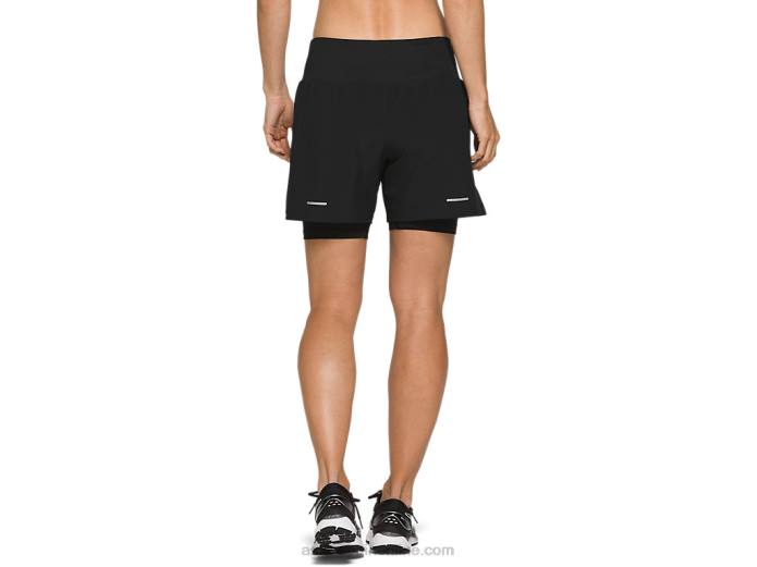 carretera mujer 2-n-1 5.5in corto Asics 4L683787 rendimiento negro
