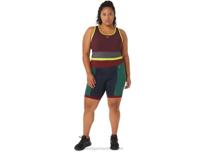 la nueva motociclista fuerte reutilizada para mujer Asics 4L683368 azul marino/cardenal/bosque