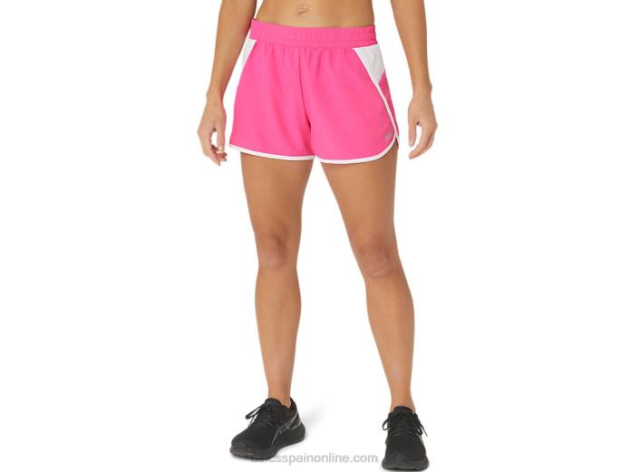 nuevo pantalón corto reutilizado fuerte para mujer Asics 4L682352 rosa brillante/blanco