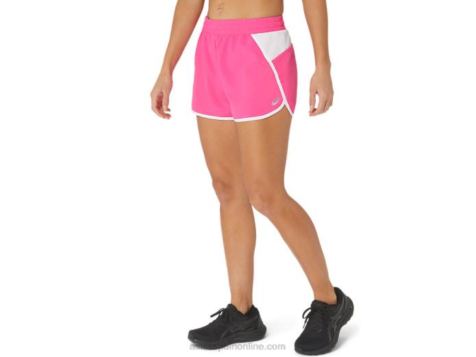 nuevo pantalón corto reutilizado fuerte para mujer Asics 4L682352 rosa brillante/blanco