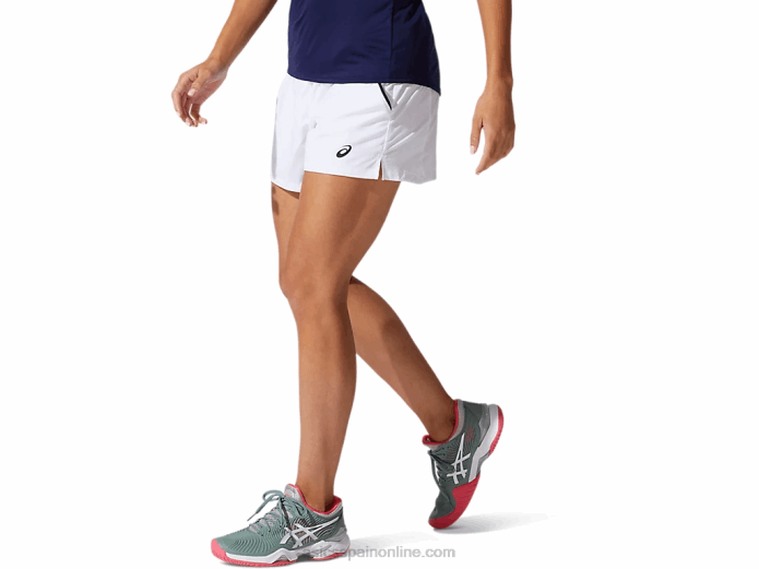 pantalón corto de corte femenino Asics 4L683795 blanco brillante