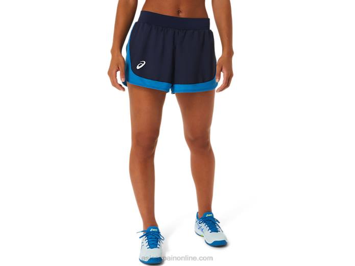 pantalón corto de mujer Asics 4L682240 medianoche/verde peligro