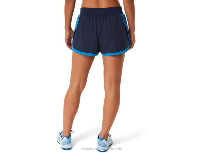 pantalón corto de mujer Asics 4L682240 medianoche/verde peligro