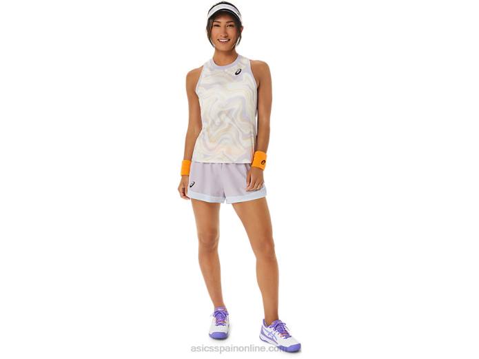 pantalón corto de mujer Asics 4L682494 violeta oscuro/naranja pop